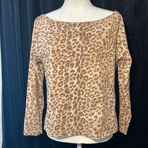 Boston Proper Women’s Animal Print Long Sleeve Top Size Small